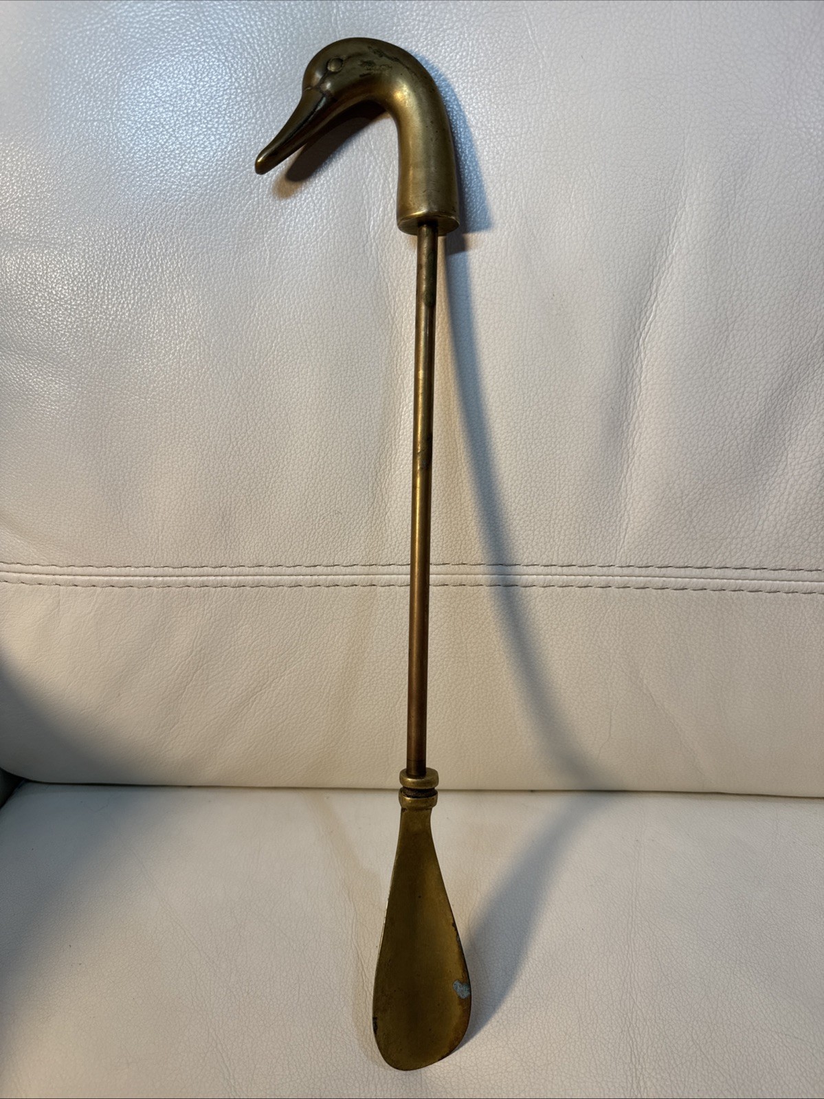 Vintage Brass Duck Head Shoe Horn 16”