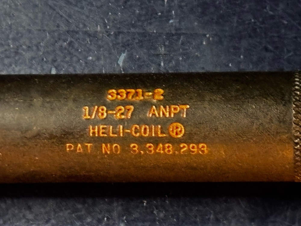 HELI-COIL 1/8-27 Thread Insert Hand ANPT NPT Installation Tool 3371-2
