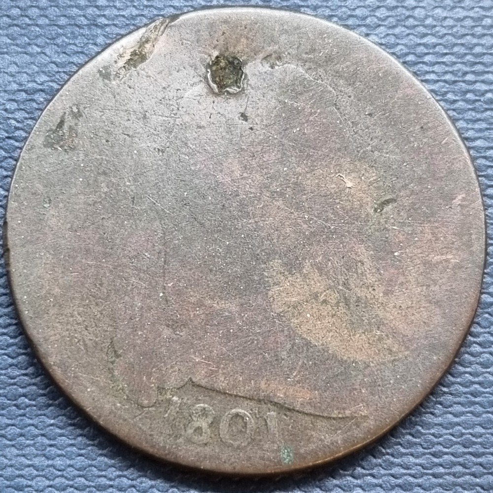 1801 Draped Bust Large Cent 1c Circulated Details #89160