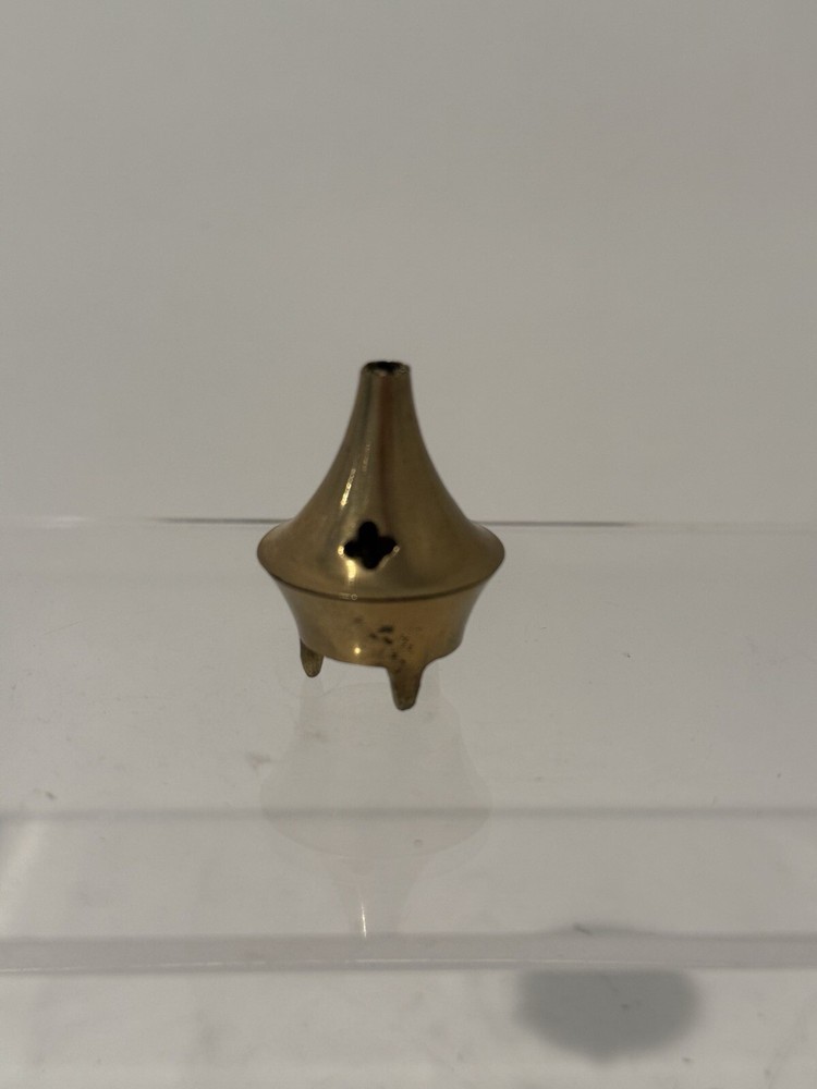 Vintage Incense stick Holder Solid Brass Cone Shaped Miniature 1.5”