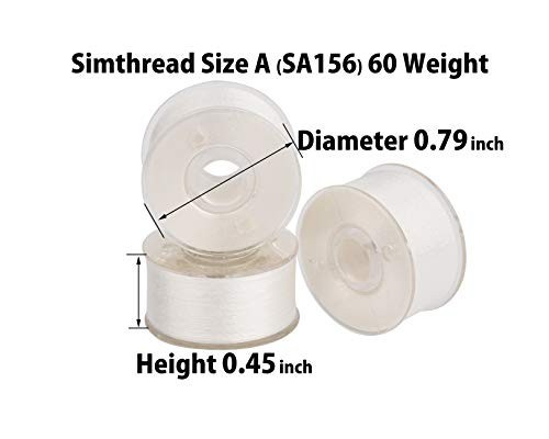 144pcs Pre-Wound Bobbins Thread Class 15 Type A 60wt Polyester White for Sewing