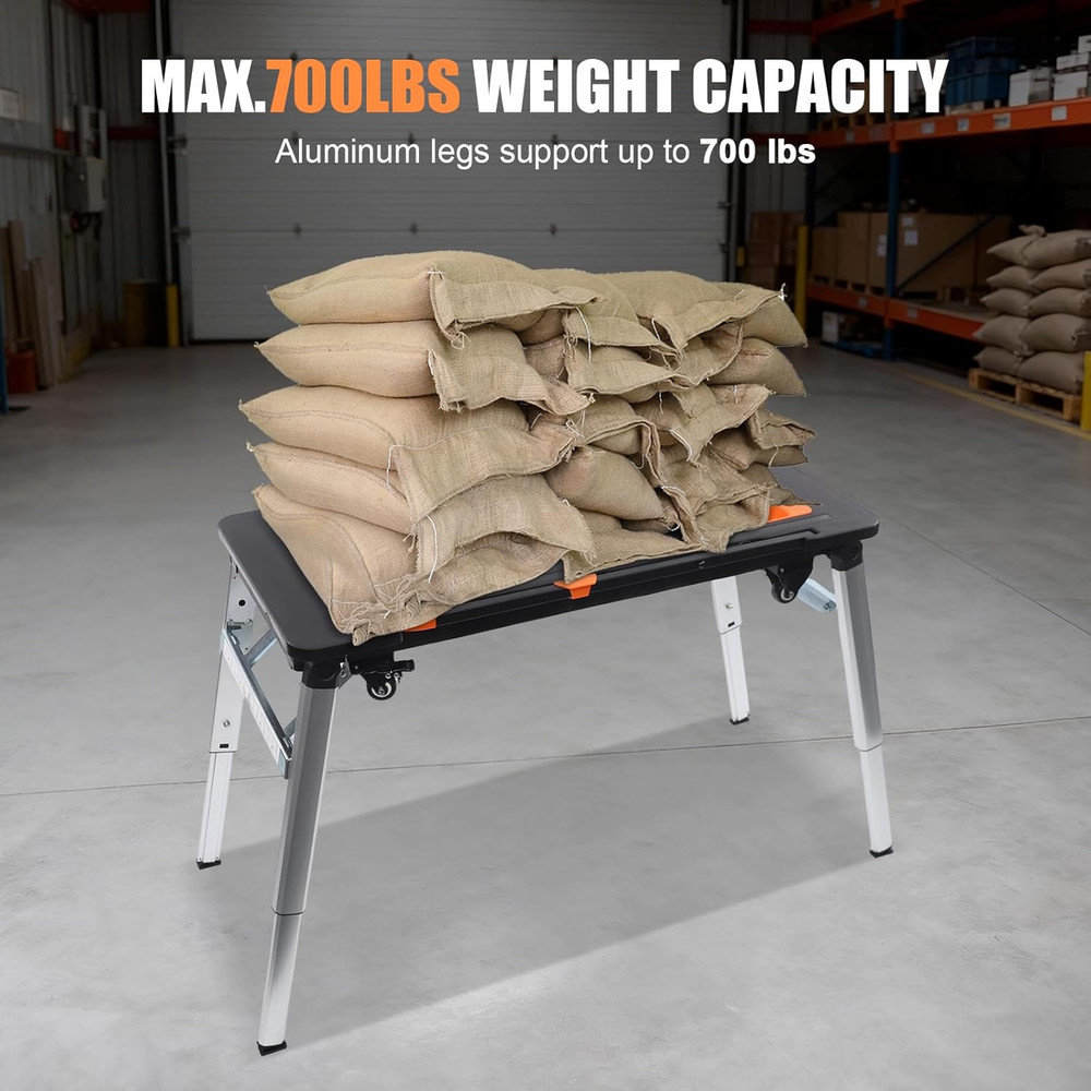 7 in 1 Work Benches Multifunctional Folding Work Table for Garage, Portable Work