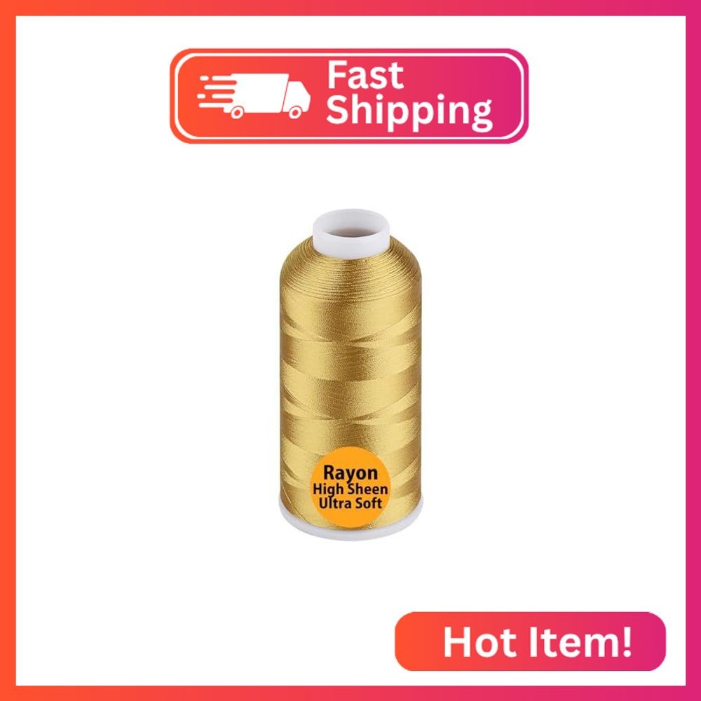 Simthread Rayon Embroidery Thread 5500 Yards Huge Spool, 40wt 100% Rayon Viscose