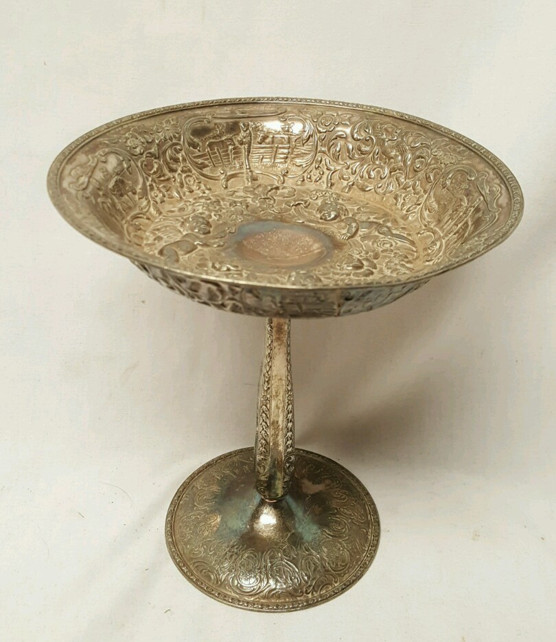 DS Co. Cherrubs Sterling Silver plate Candy Dish