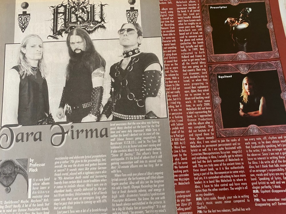 Absu, Three Page Vintage Clipping