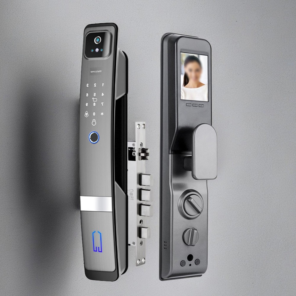 Smart Door Lock 3D Face Recognition Camera FingerPrint Password Security LockJp