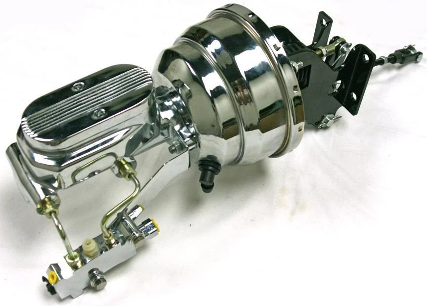 1967-72 Chevy C10 Truck Suburban Chrome Brake Booster Master Cylinder Disc Drum