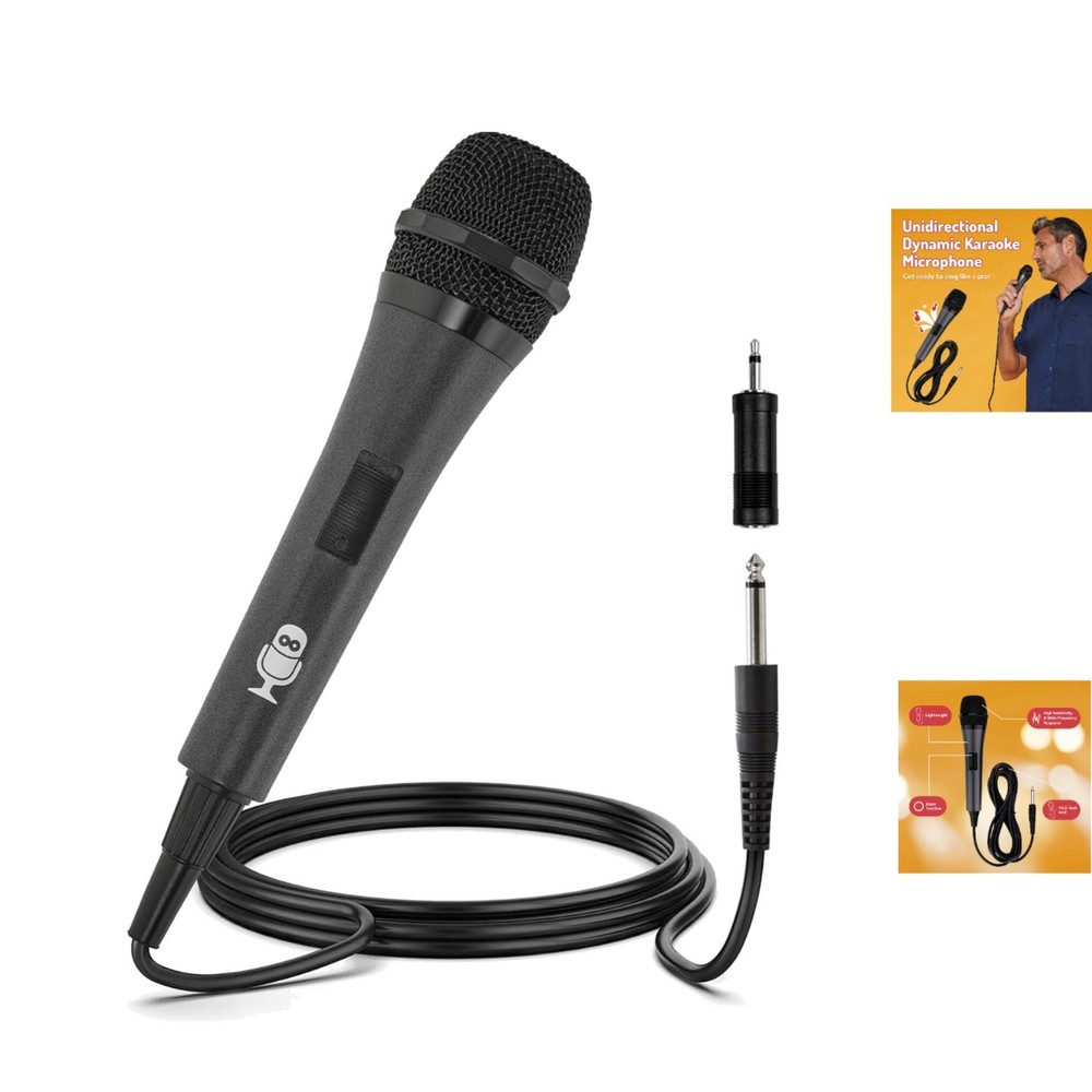 Professional Wired Karaoke Microphone - Black, High Sensitivity & Robust Design