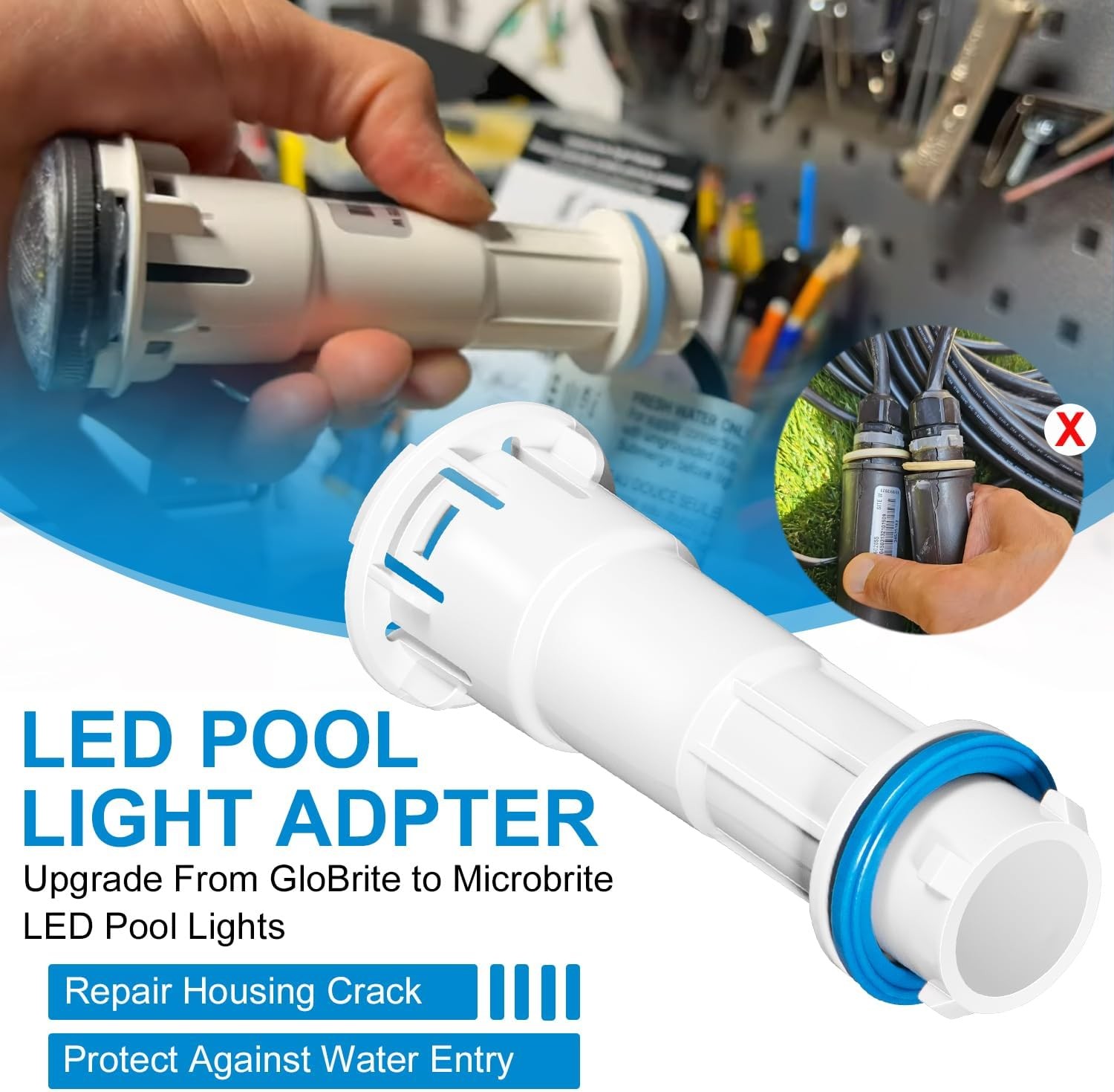 Replacement for Pentair MicroBrite to GloBrite LED Pool Lights Adapter 618040