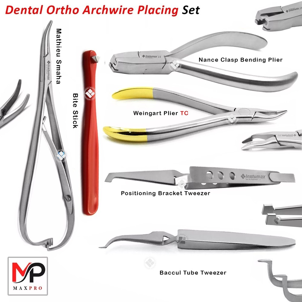 Mathieu Needle Archwire Placement Set - Wire Bending Pliers, Bracket Tweezer,