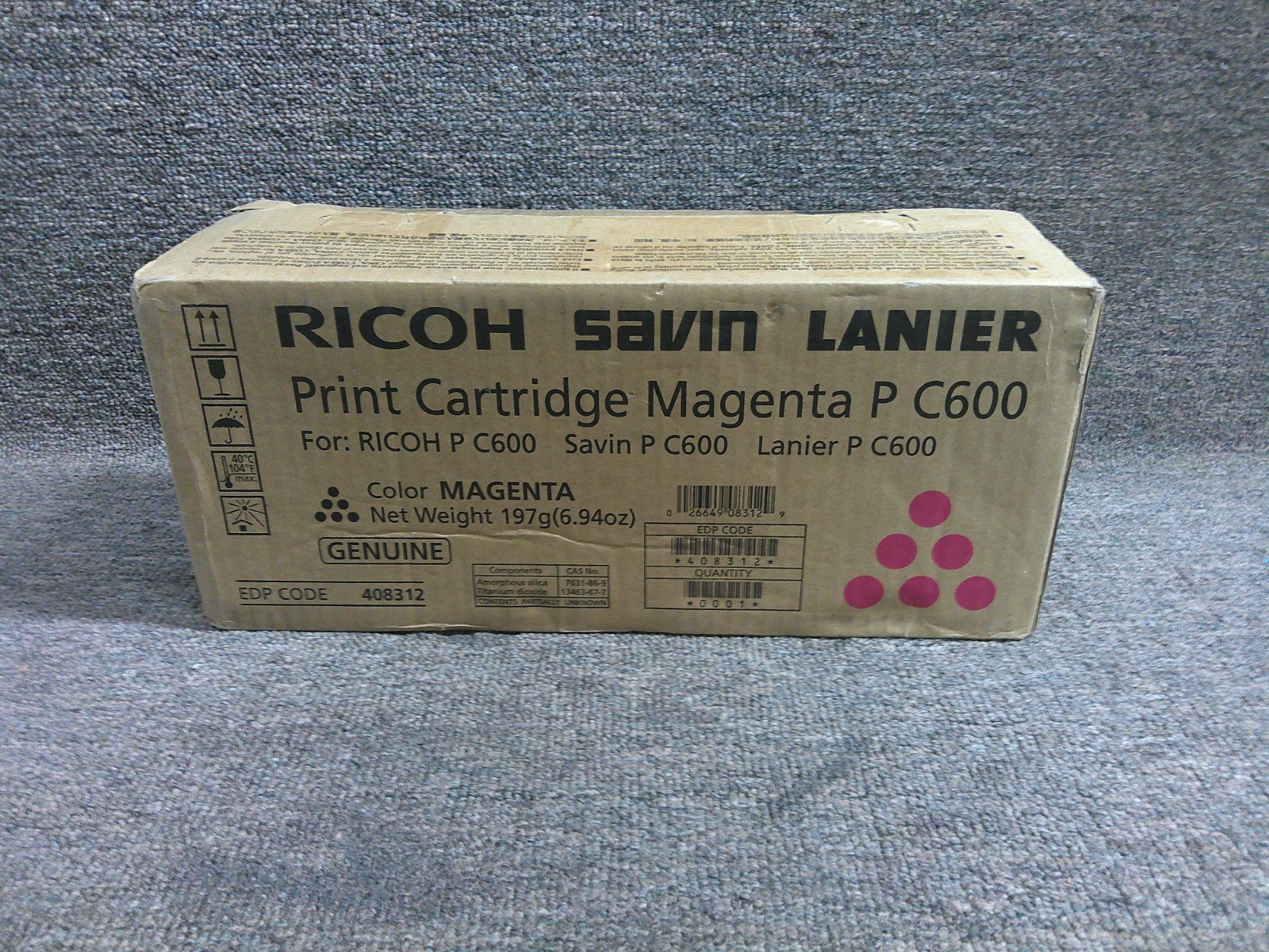 408312 New Genuine Ricoh Magenta Print Cartridge for the P C600