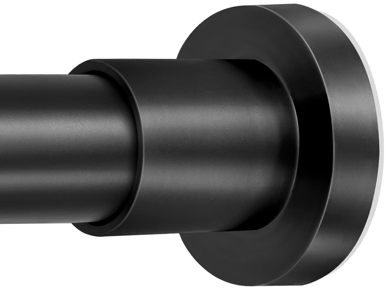 Stainless Steel Shower Rod, 36-84 Inch Adjustable, Tension Mount, No Slip, Black