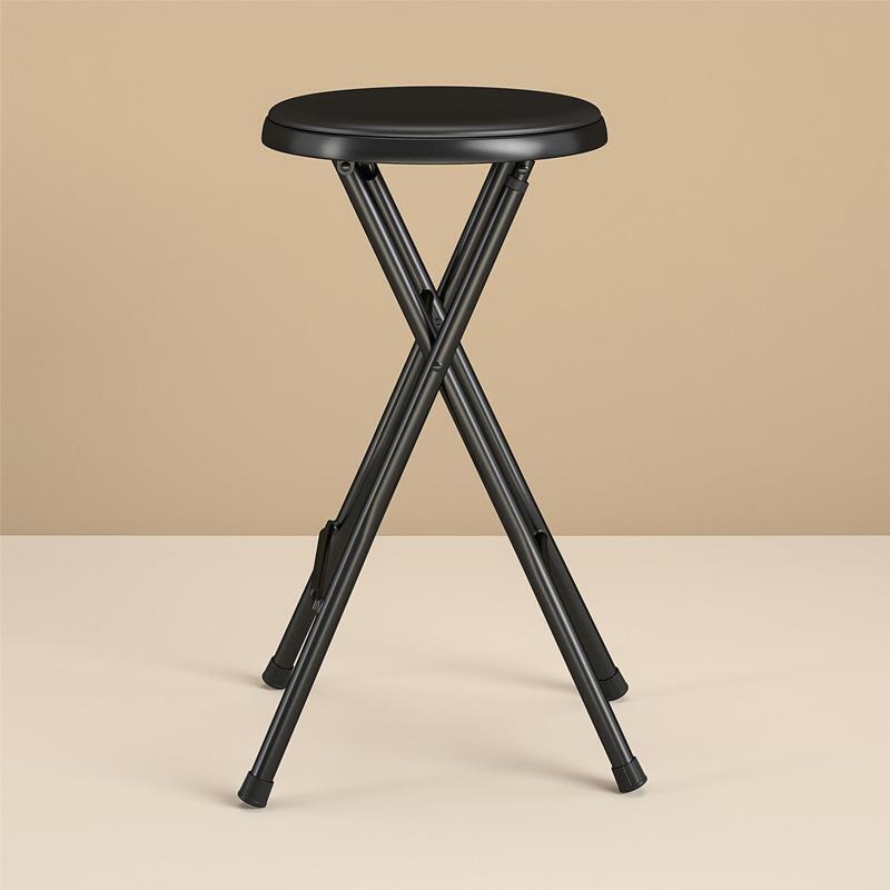 Portable Folding Metal Stool Compact Multi-Purpose Seating Slip-Resistant Padded