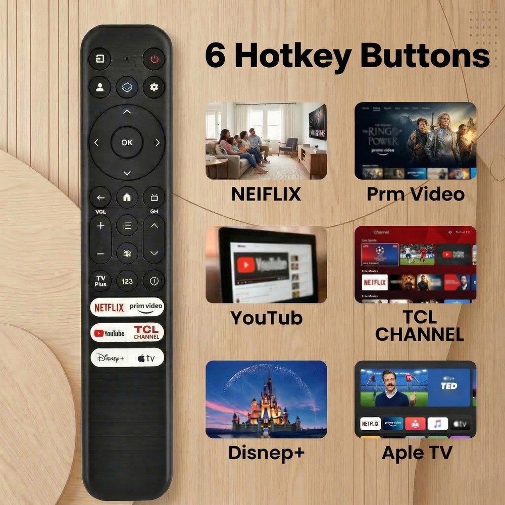 Replacement for TCL Google TV Remote Control,RC813 Remote, Black 01