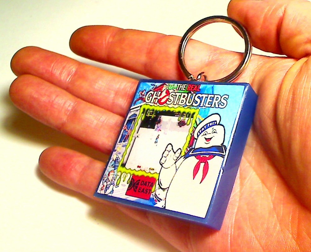 The Real Ghostbusters Arcade Coin Door accessory Keychain