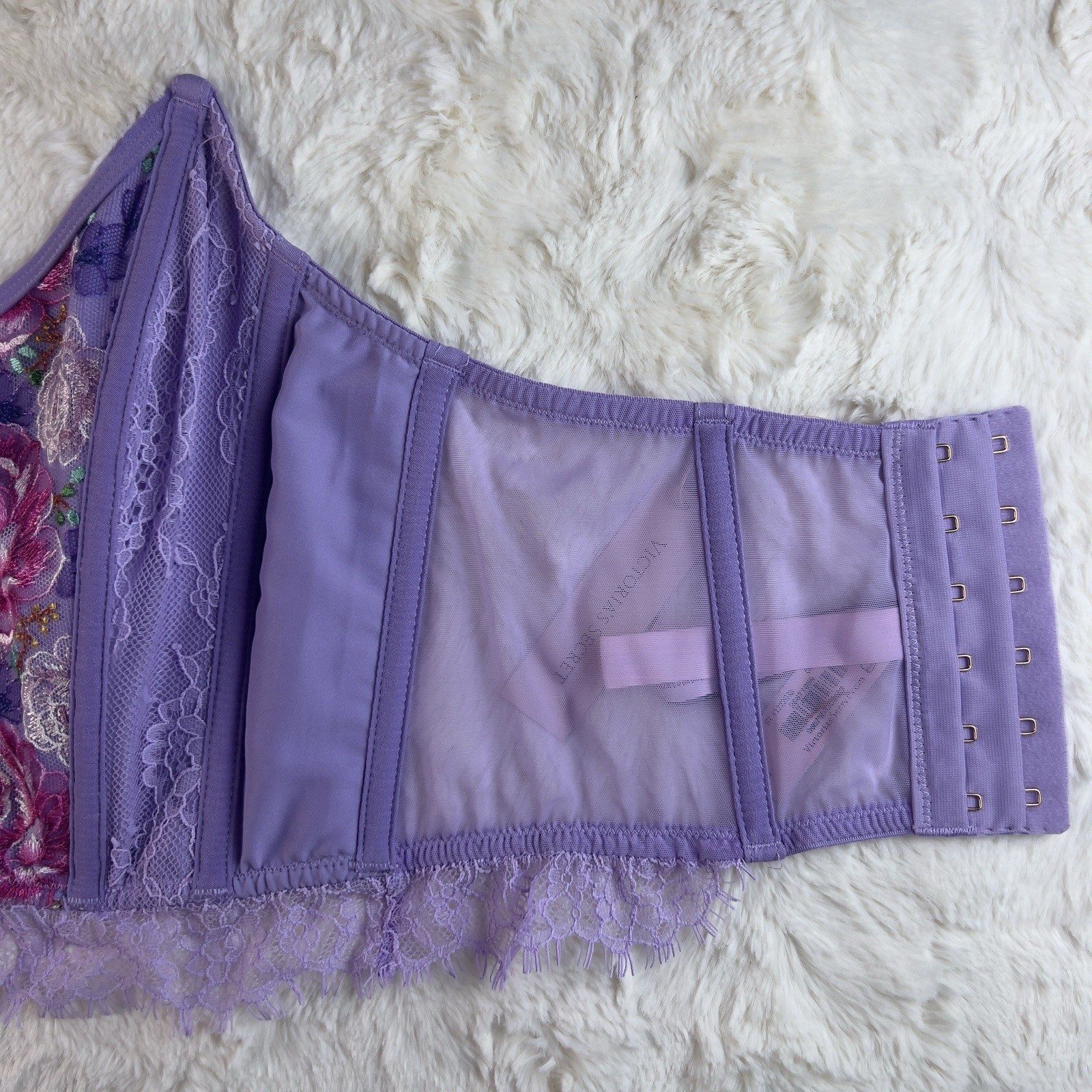 NWT Victoria’s Secret Dream Angels Floral Embroidered Strapless Corset Top M