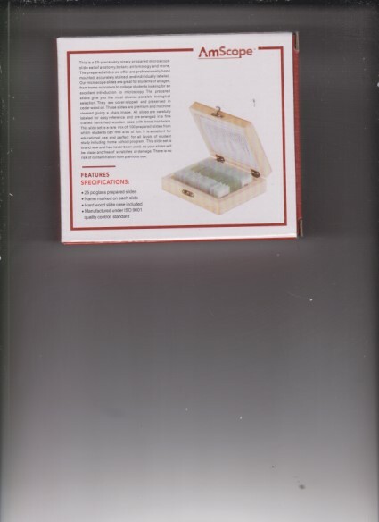 AmScope PS25 Prepared Microscope Slide Set for Basic Biological Science