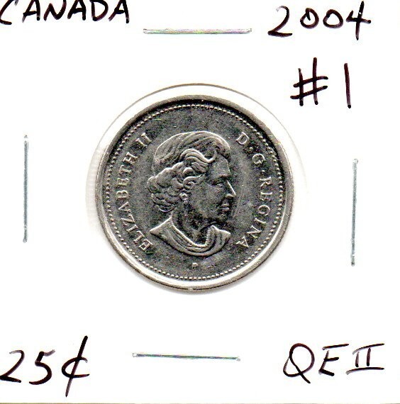 2004 design 1 Canadian 25 Cent Quarter circulated