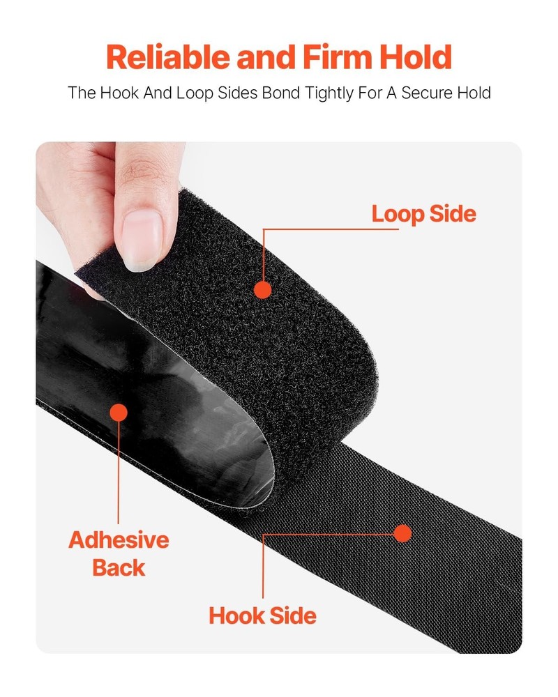 16 Ft X 1.5 in Hook and Loop Tape, Hook Loop Heavy Duty Strips Rolls, Strong Nyl
