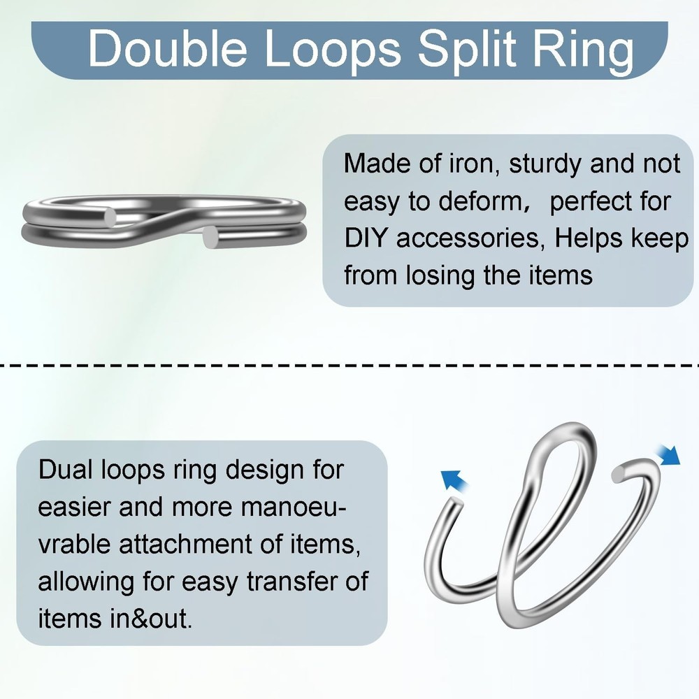 Silver 100pcs 8mm Tiny Split Ring for Keychains Jewelry Crafts Split Jump Rings