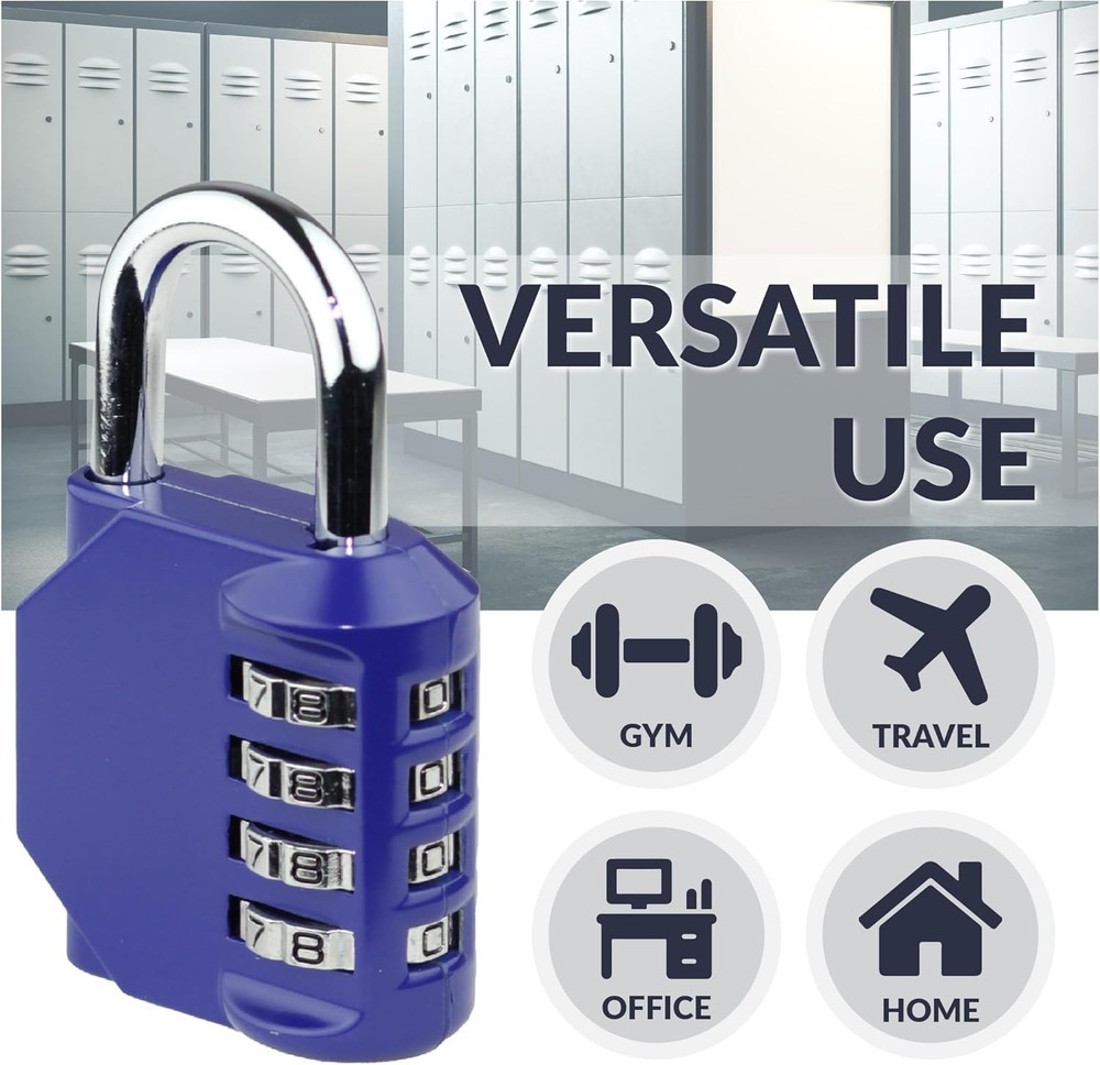 Newhouse Hardware Steel Waterproof 4-Digit Combination Lock Blue