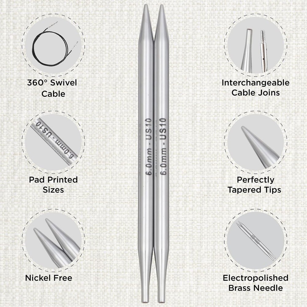 KnitPro Nova Interchangeable Knitting Needle Set 5" (13cm)- Chunky