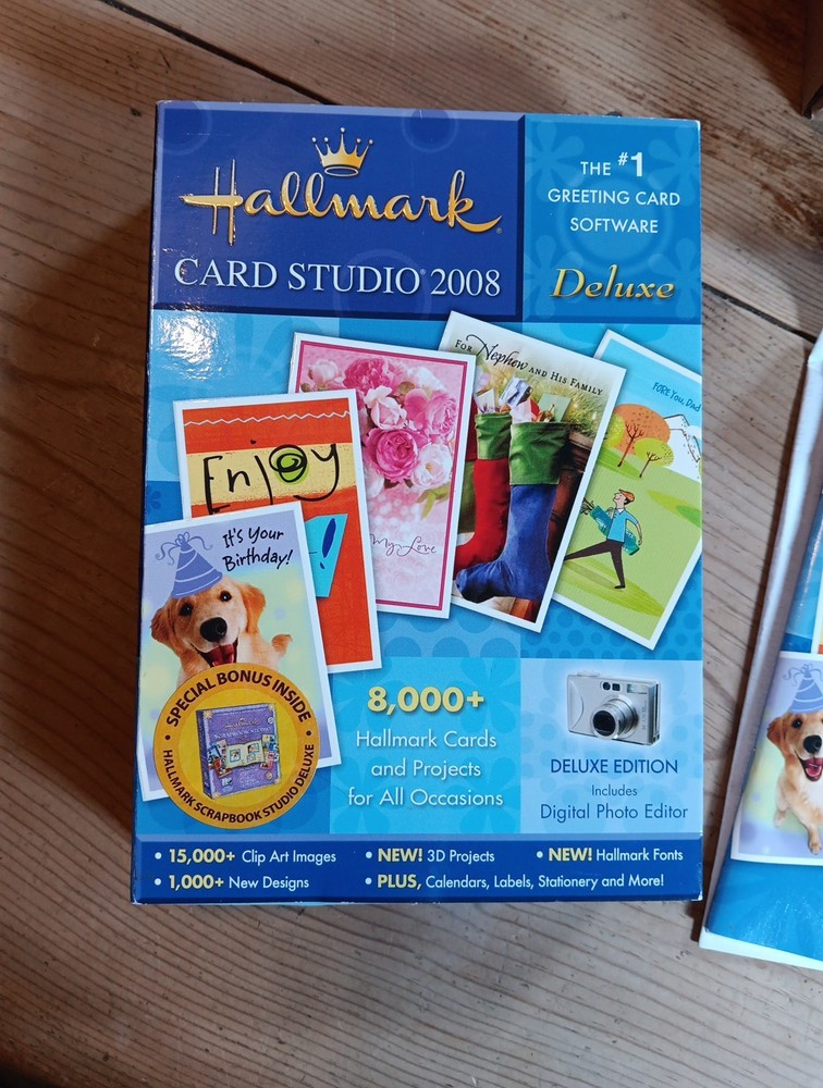 Hallmark Card Studio 2008 Deluxe Software Create Custom Cards + Scrapbook Studio