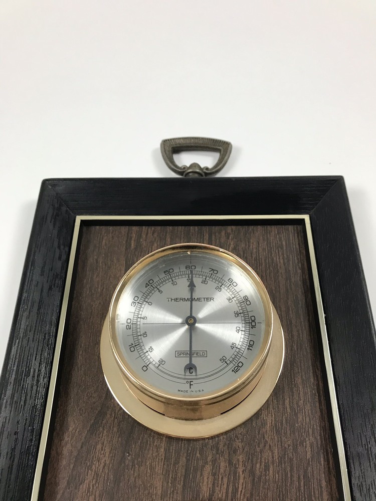Vintage Spring Field Thermometer Barometer Humidity Wall Mount