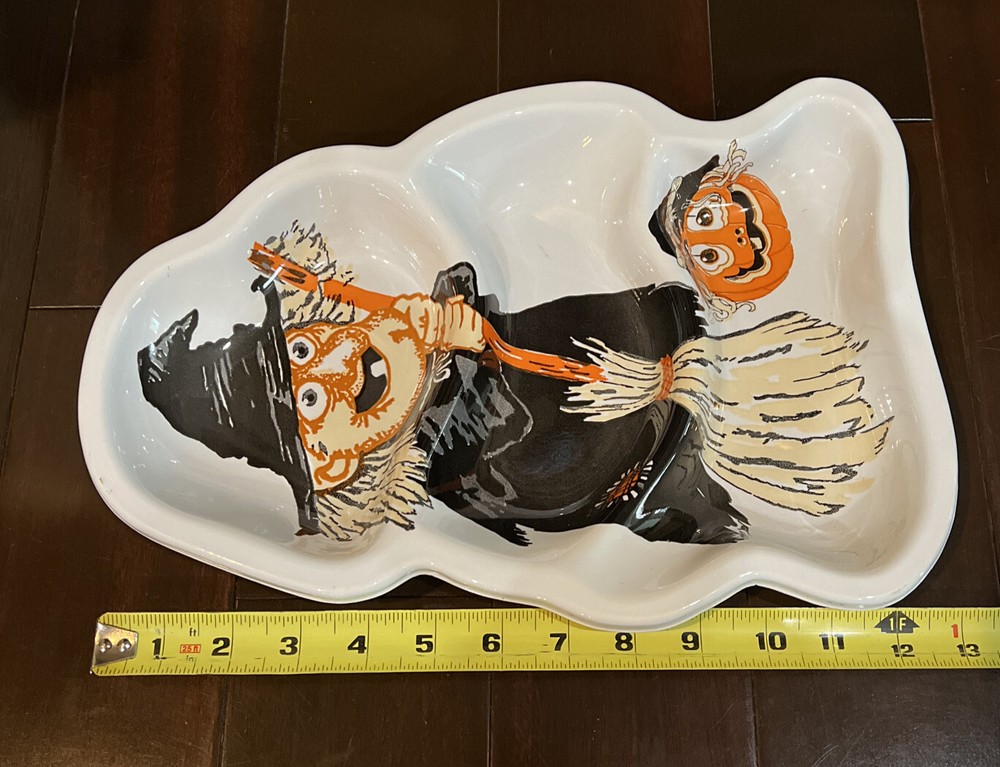 Witch Plastic Candy Bowl Berman Industries Vintage Halloween