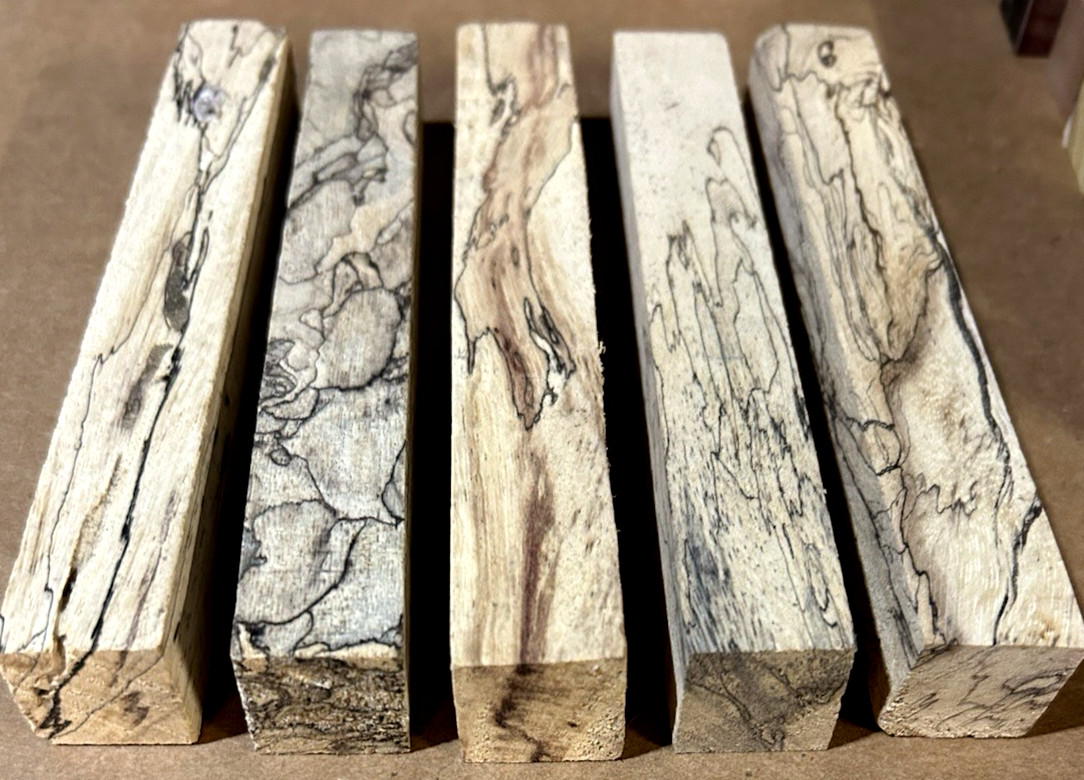 PACKAGE OF 5 EXOTIC SPALTED TAMARIND PEN BLANKS LUMBER WOOD 3/4" X 3/4" X 6"