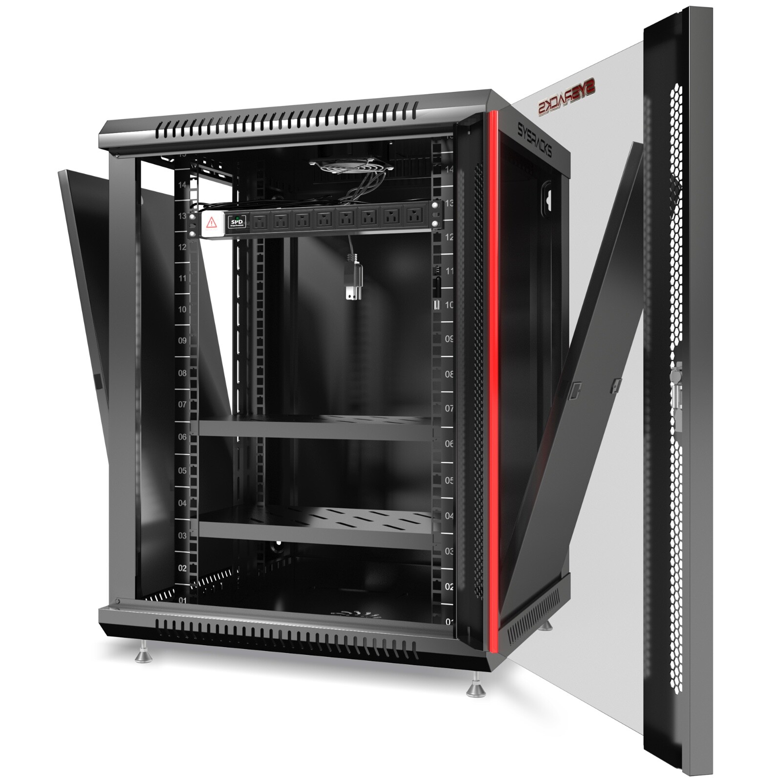 15U Sysracks Wall Mount IT Data Network Server Rack Cabinet Enclosure 24" Depth