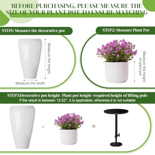2 Pack Adjustable Height Planter Inserts for Large Pots, Iron Rise Plant