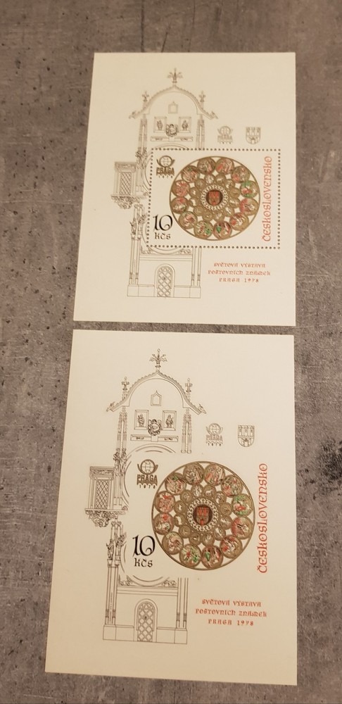 CESKOSLOVENSKO-ASTRONOMICAL-2 MINIATURE SHEETS PERF&IMPERF MNH