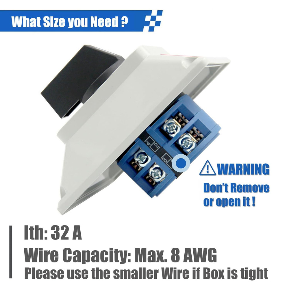 32A Rotary Changeover Switch with Box, 660V 3 Position 2 Phase 8 Terminals, U...
