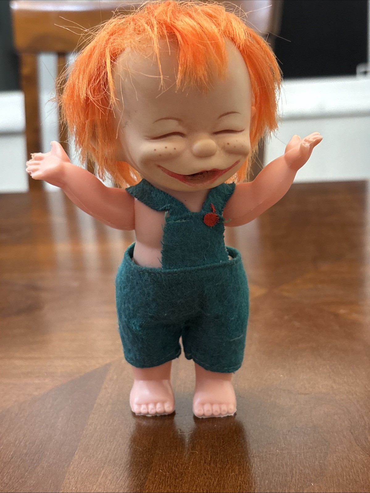 Vintage 1960s Brat Doll Toy Redhead Ginger 7” Figure Creepy Ugly Naughty