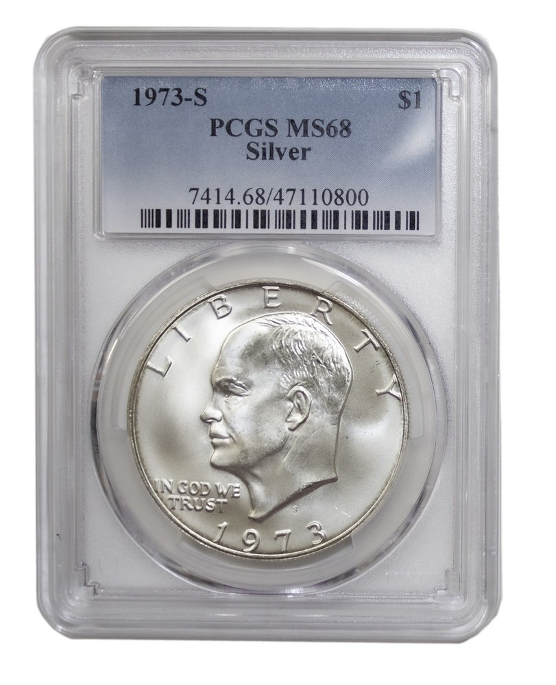 1973 -S Silver Eisenhower (IKE) BU Dollar PCGS MS68