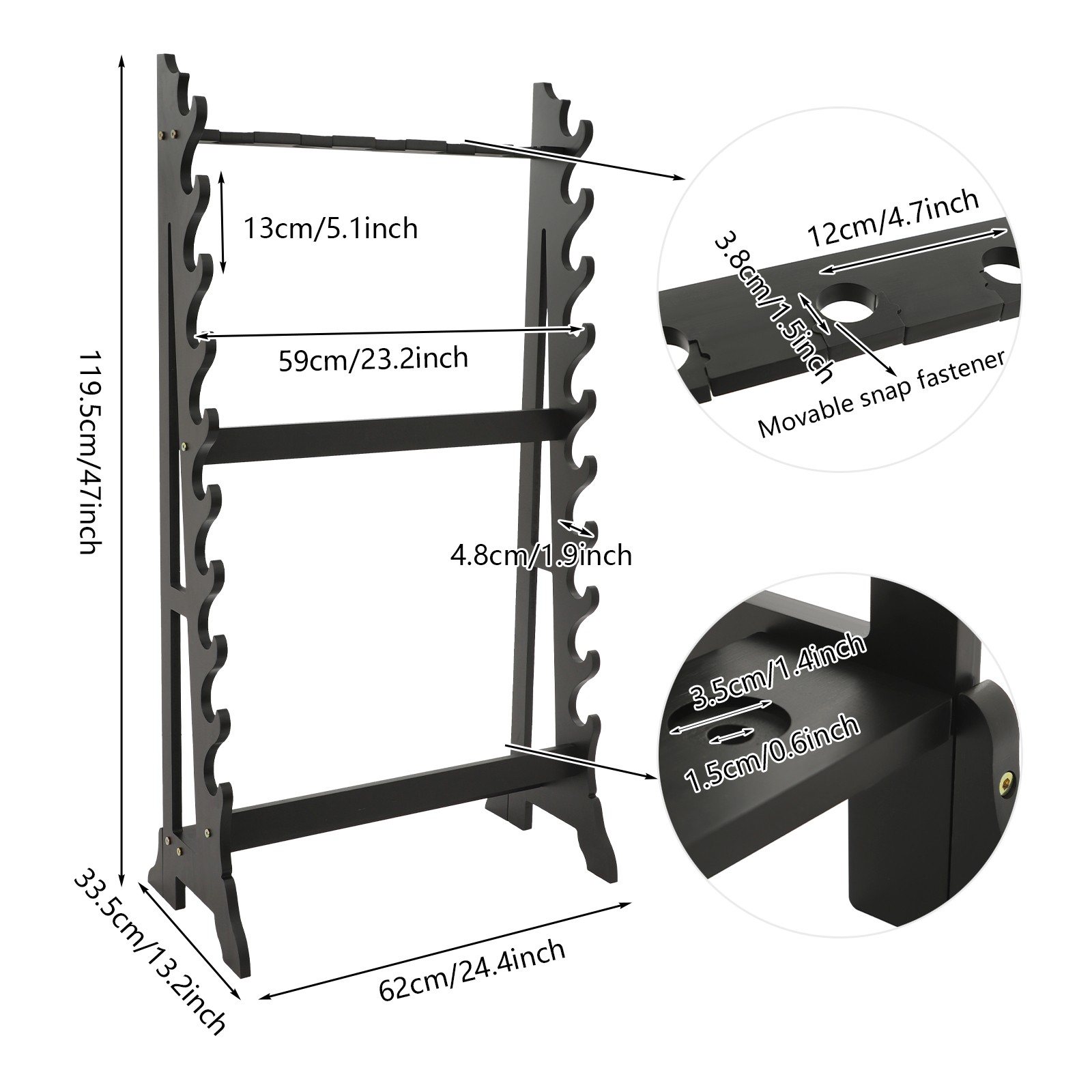Sword Stand, Vertical Sword Stand Display, 10 Tier, 5 Hole Sword Holder