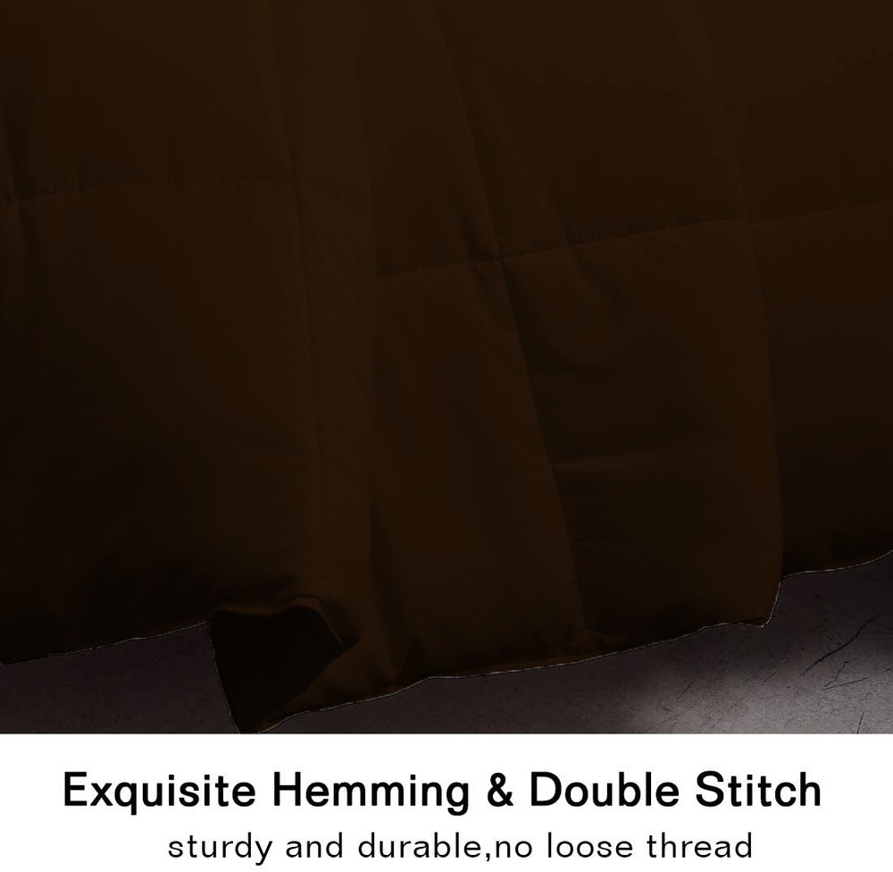 Deluxe 1000TC Chocolate Down Alternative Comforter 100% Cotton Solid Pattern