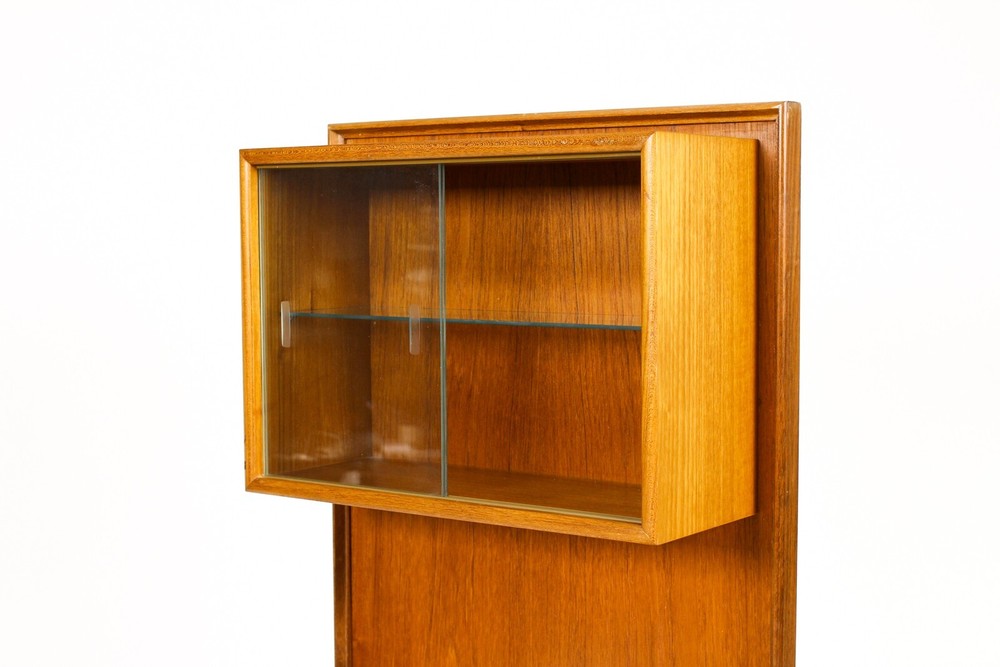 Danish Modern / Mid Century Teak Angular Dry Bar with Display Cabinet — Turnidge