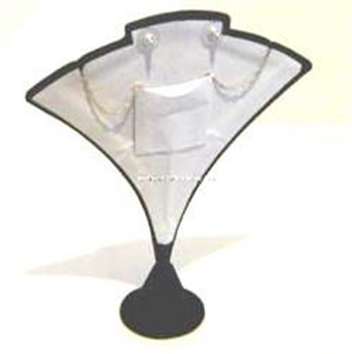 Black Combo Earrings Necklace Pendant Chain Display 4"W x 5 3/4"H