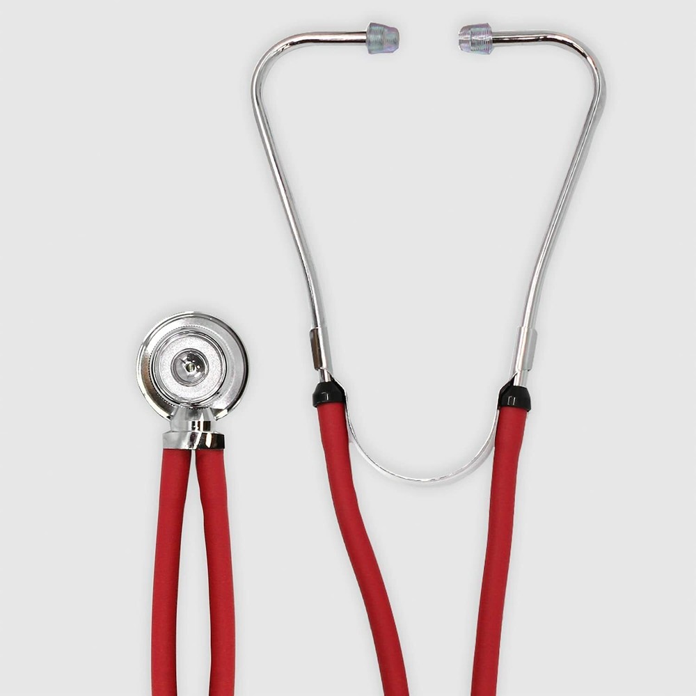 Dixie Ems Sprague-Rappaport Type Two Tube Stethoscope - Red