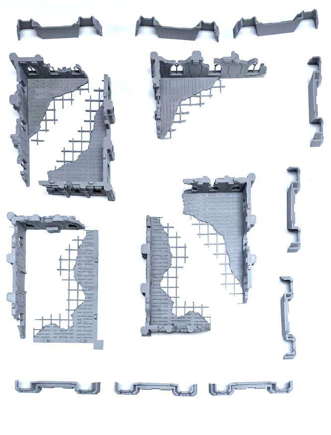 Gothic Cathedral Ruins 16pc Modular Precinct Terrain Set Wargaming Modular Set