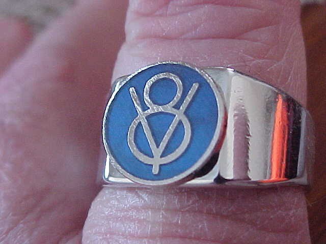 Classic Ford Car Blue V8 Chrome Ring Size #13 NOS Unique Logo Hi-Quality