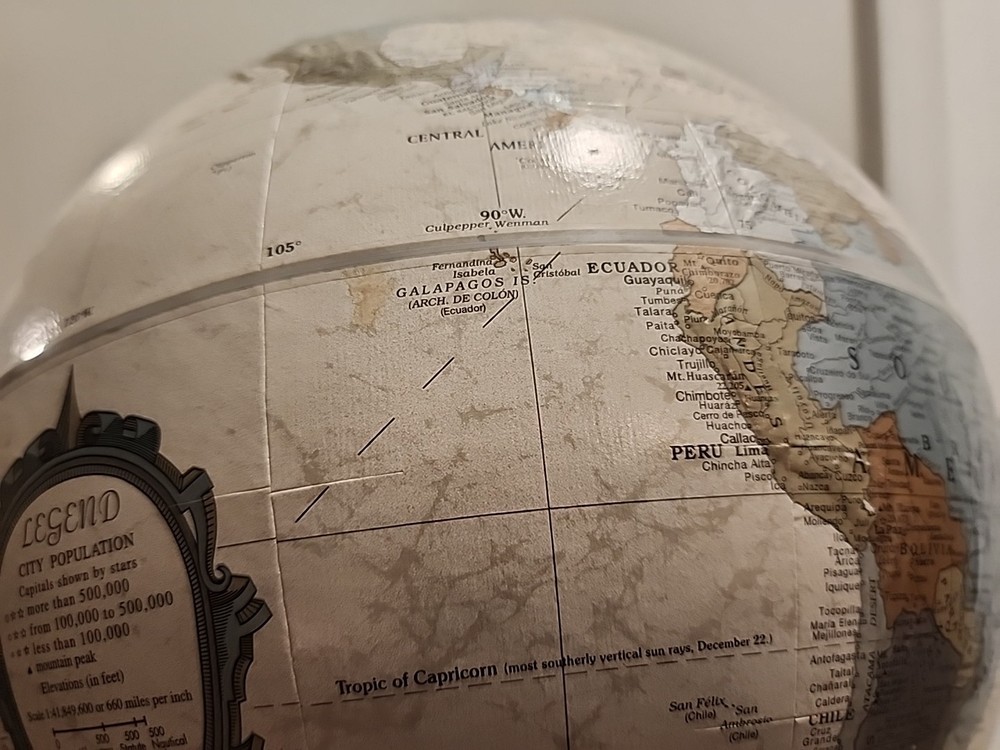 VINTAGE REPLOGLE 12" PLATINUM CLASSIC SERIES GLOBE Plastic Base Donovan