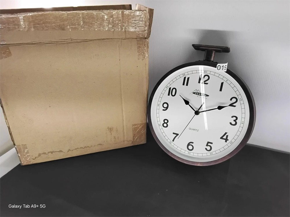 Dakota Designs Dual Sided Double Two Face Ceiling Mount Clock wall