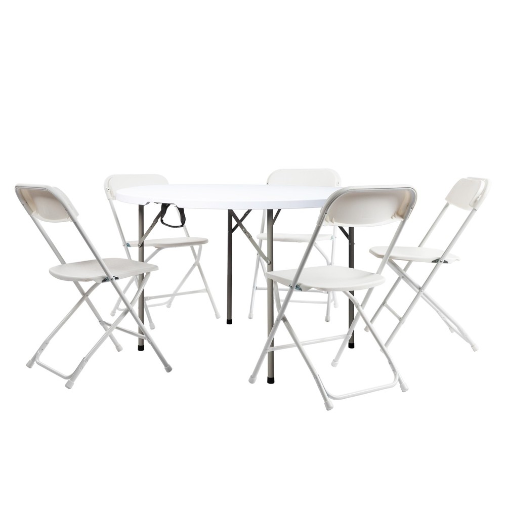 48inch Round Folding Table Outdoor Folding Utility Table White