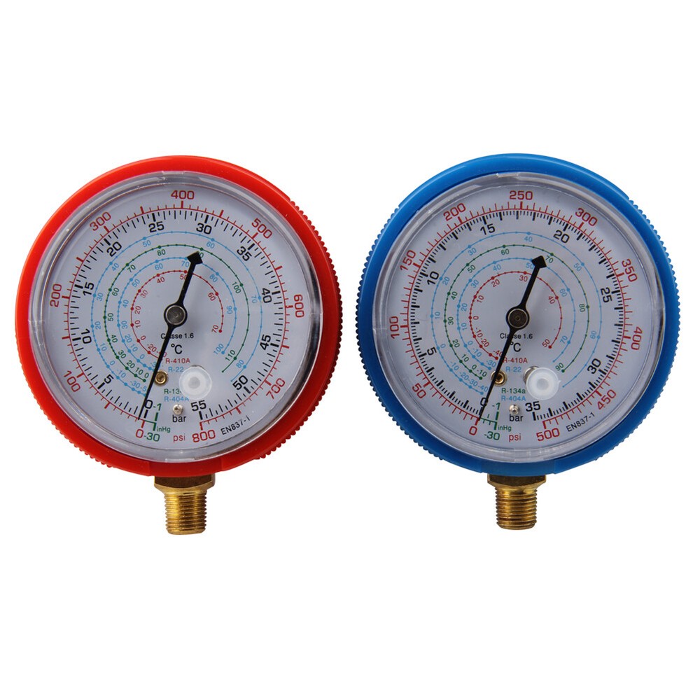 2 PCS REPLACEMENT MANIFOLD PRESSURE GAUGES SET HIGH & LOW SIDE AIR CONDITIONER