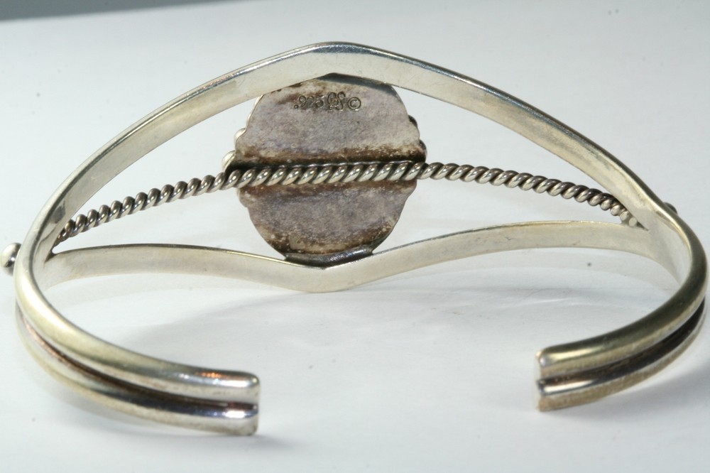 CURRENT STERLING SILVER LAPIS CUFF BRACELET SIGNED OPS