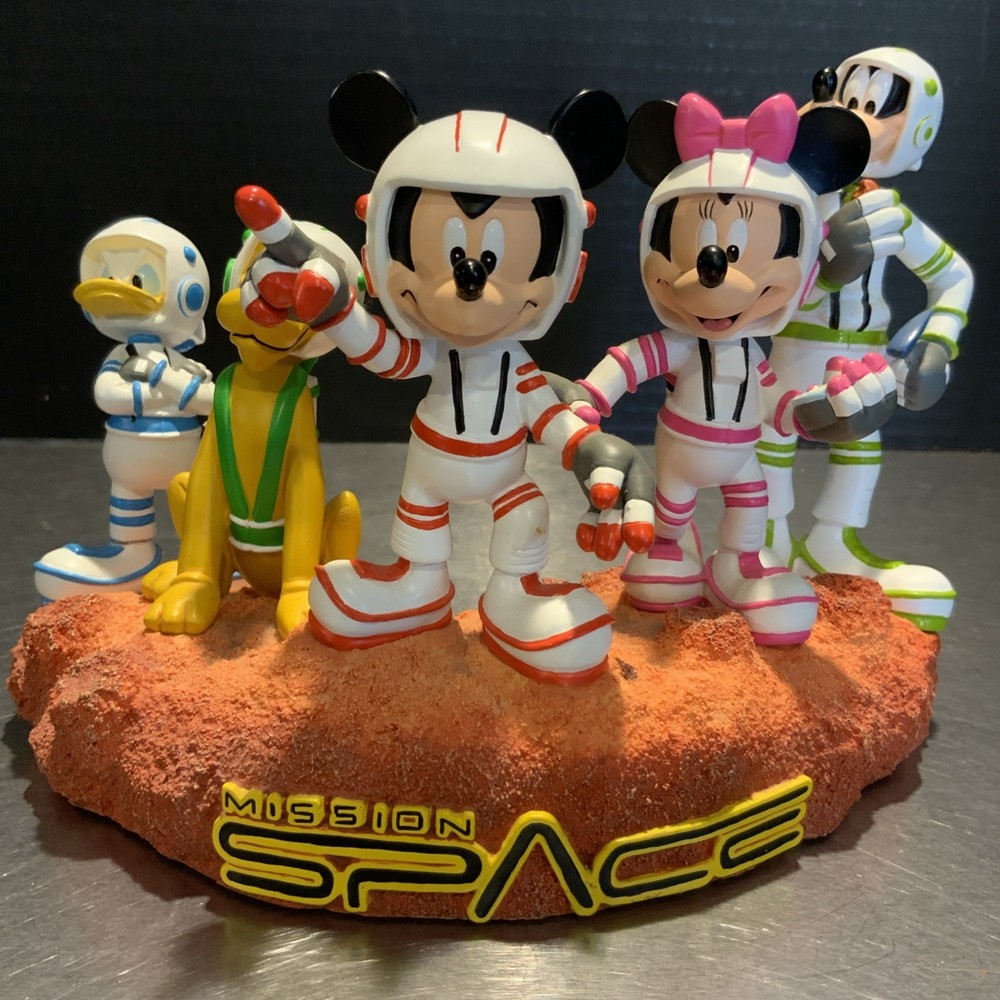 Rare Disney EPCOT  Mission Space Micky Pluto Bobble Figure Set