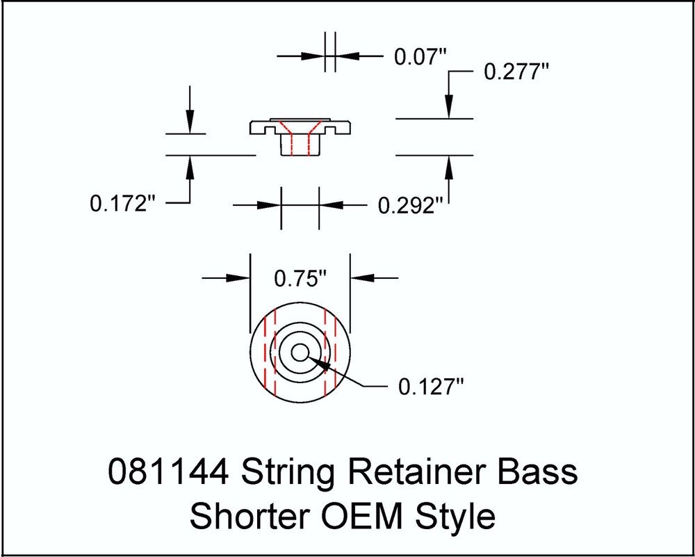 String Retainer Guide Bass Gold 3/4 low height 081144GD